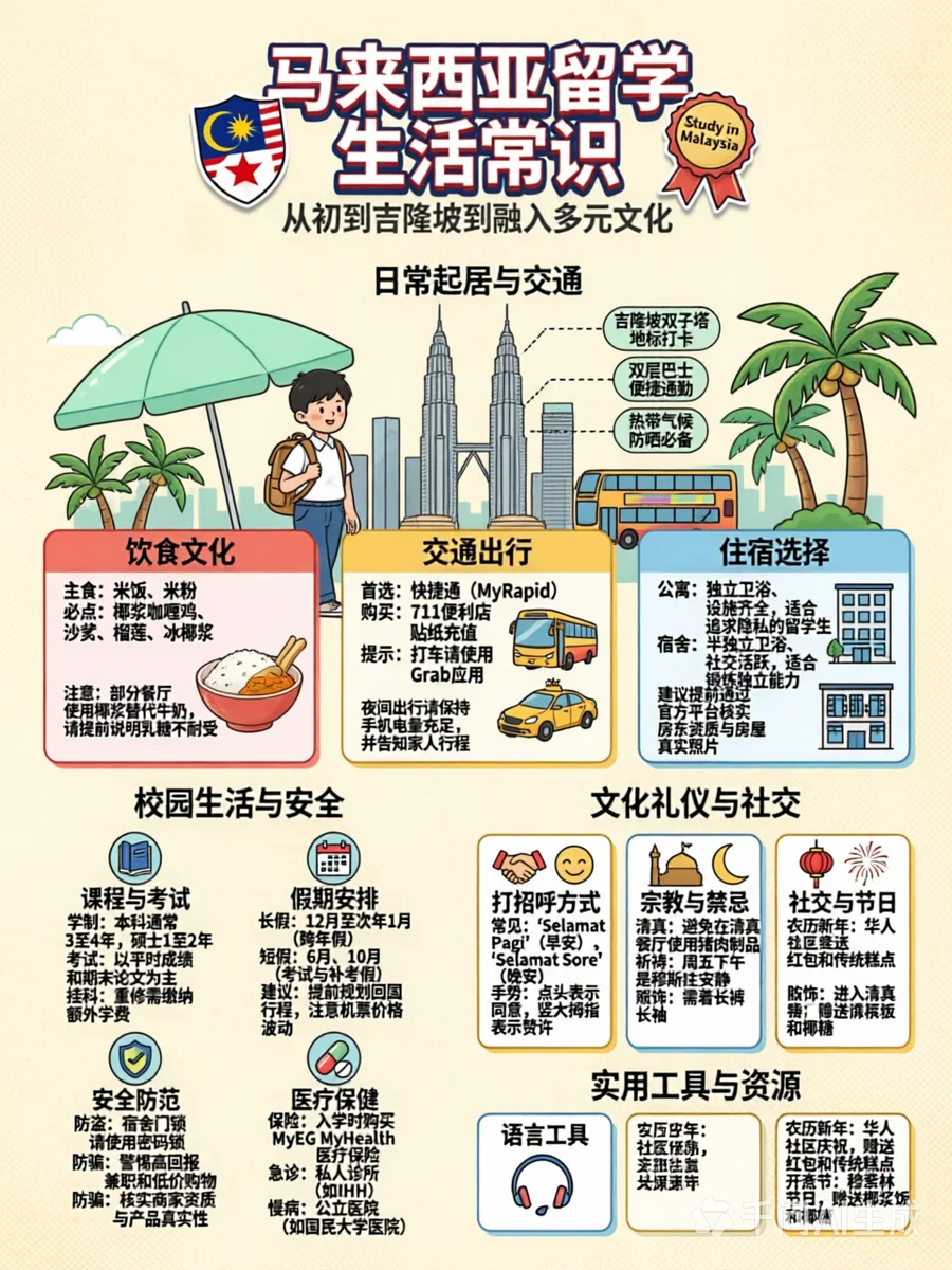 大马留学基本生活常识：从“小白”到“老马”的适应指南